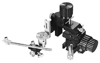 Manipulator for experiments using stereo microscopes.
