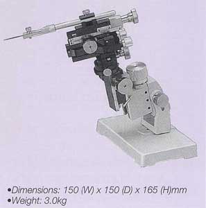 Miniature Three-Axis Coarse/Fine Micromanipulator (with Rotation,Pivot,Tilt Mechanisms)